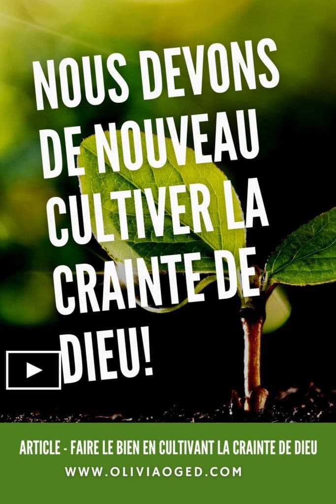 Cultiver la crainte de Dieu